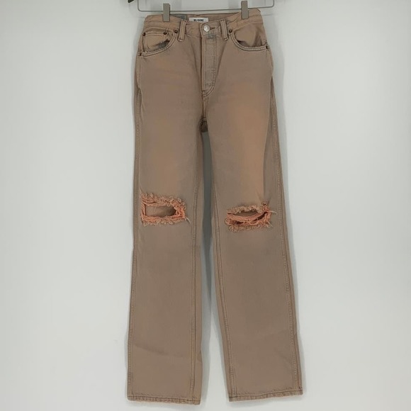 NEW! RE/DONE 90s High Rise Sz 26 Loose Natural Sedona Distress Jeans $275 I10-14 - Picture 2 of 10